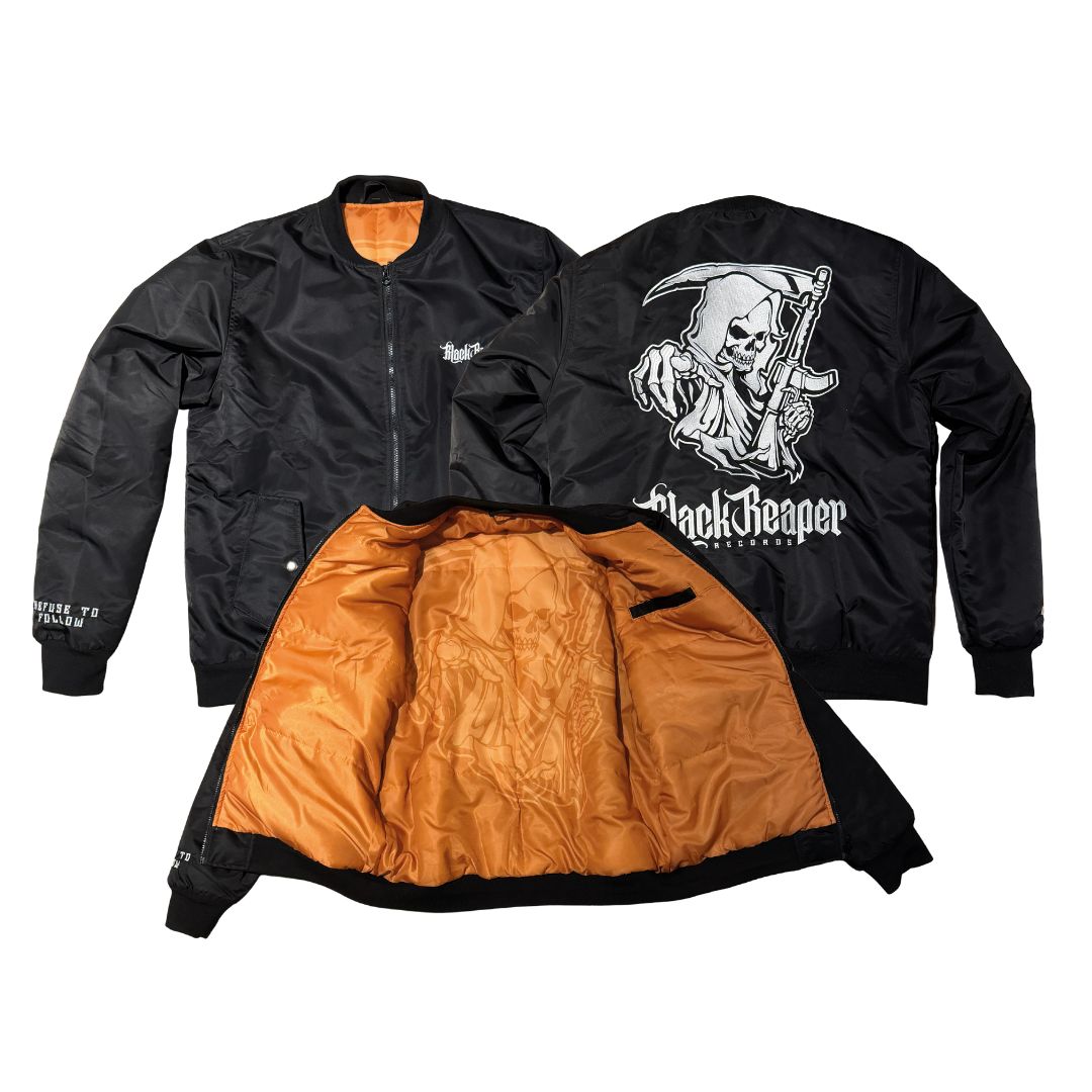 Black Reaper Bomber Jacket With Comic Hoodie Bundle